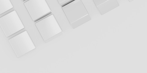 Poster - abstract white modern futuristic background with white cubes 3d render illustration