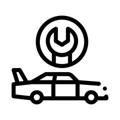Poster - Car Wrench Tool Icon Vector. Outline Car Wrench Tool Sign. Isolated Contour Symbol Illustration
