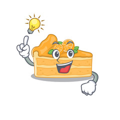 Canvas Print - Have an idea gesture of cheesecake orange mascot character design