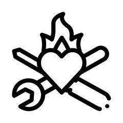 Poster - Instrument Heart Icon Vector. Outline Instrument Heart Sign. Isolated Contour Symbol Illustration