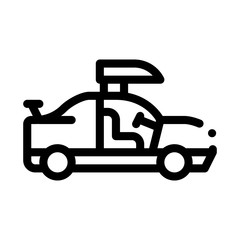 Poster - Car Door Tuning Icon Vector. Outline Car Door Tuning Sign. Isolated Contour Symbol Illustration