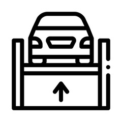 Poster - Car Lifting Icon Vector. Outline Car Lifting Sign. Isolated Contour Symbol Illustration