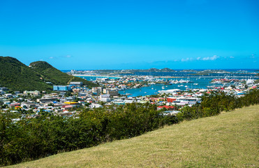 Wall Mural - Caribbean islands, architectures on the colorful seascapes