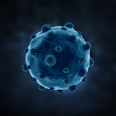 Hepatitis B virus on a dark background. 3d illustration