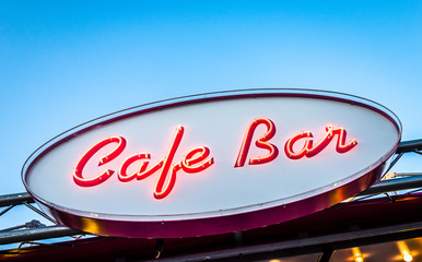 Canvas Print - old cafe sign