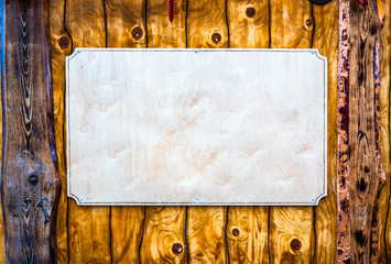 Wall Mural - wooden billboard