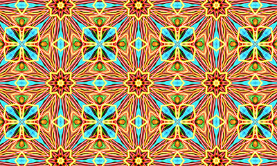 Geometric kaleidoscope multicolored seamless pattern. Abstract background. Beautiful multicolor kaleidoscope texture. Unique kaleidoscope design. Illustration for design.