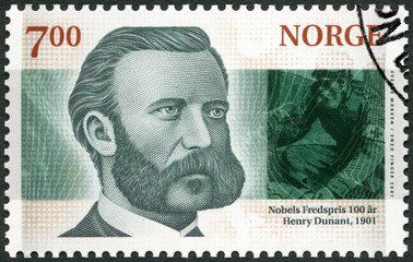 Wall Mural - NORWAY - 2001: shows Jean Henri Henry Dunant (1828-1910),  The Nobel Peace Prize, 1901, 2001