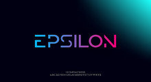 Epsilon, An Abstract Technology Futuristic Alphabet Font. Digital Space Typography Vector Illustration Design