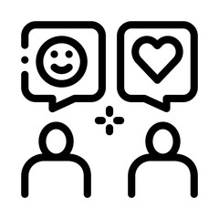 Poster - Human Lovely Talk Icon Vector. Outline Human Lovely Talk Sign. Isolated Contour Symbol Illustration