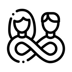 Poster - Love Forever Icon Vector. Outline Love Forever Sign. Isolated Contour Symbol Illustration