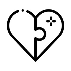 Poster - Heart Love Icon Vector. Outline Heart Love Sign. Isolated Contour Symbol Illustration