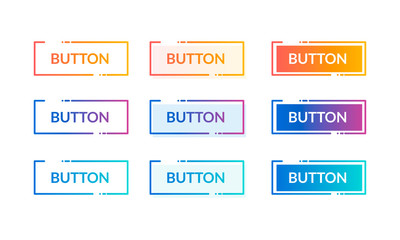 Poster - Vector Illustration Colorful Set Of Web Button With Hover Effect And Press Effect