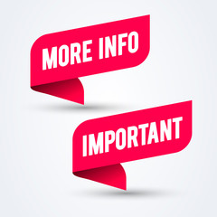 Poster - vector illustration red flag with text more info and important. modern web banner element