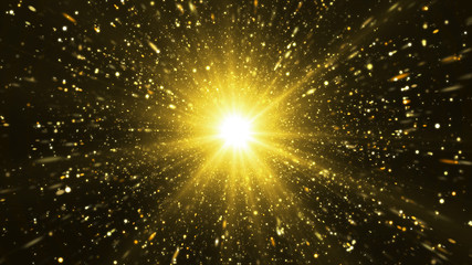 Wall Mural - abstract illustration background shining gold particles with flare.dust shimmering