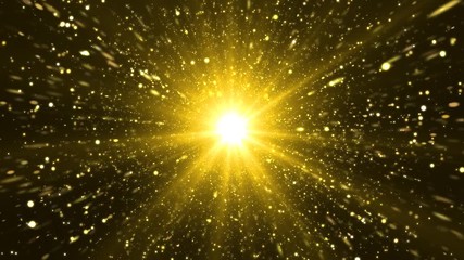 Wall Mural - abstract illustration background shining gold particles with flare.dust shimmering