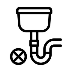 Poster - Broken Drain Tank Icon Vector. Outline Broken Drain Tank Sign. Isolated Contour Symbol Illustration