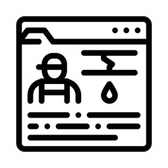 Sticker - Plumber Web Site Icon Vector. Outline Plumber Web Site Sign. Isolated Contour Symbol Illustration