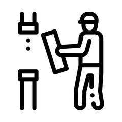 Poster - Man Change Pipe Icon Vector. Outline Man Change Pipe Sign. Isolated Contour Symbol Illustration