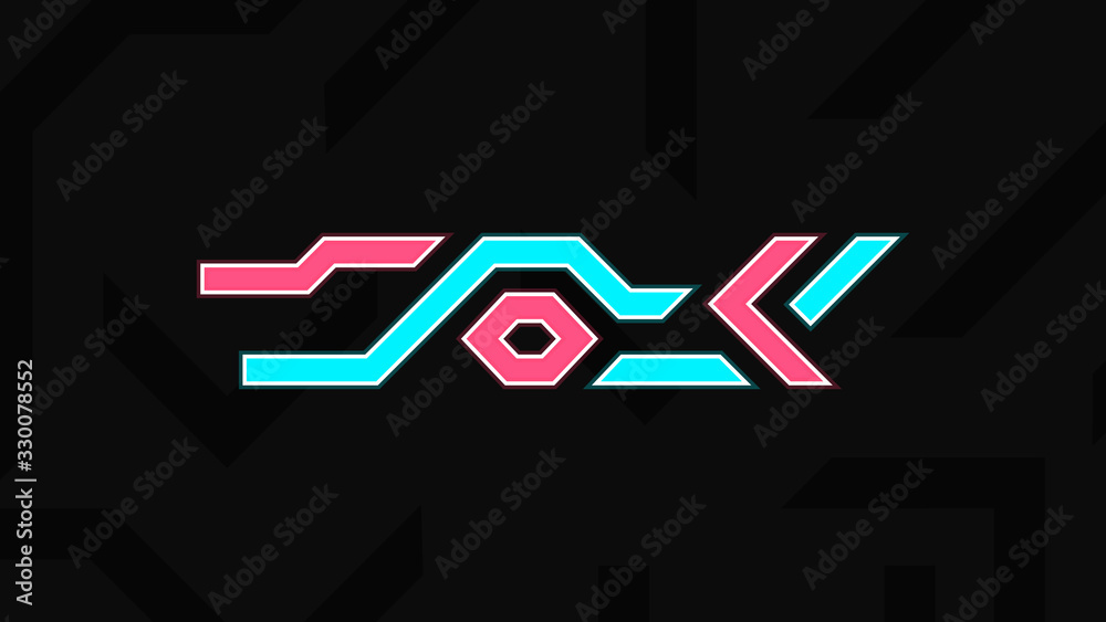Cyber neon sign, Sci-fi Futurism abstract poster design. Altered ...