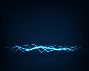 Abstract background vector electric light. Spark flash effect. Bright curved line. Neon glowing curves.