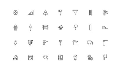 Wall Mural - bundle of construction set line icons