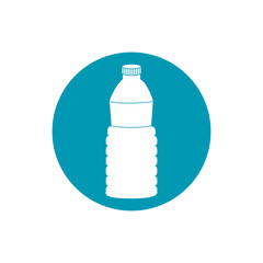 Sticker - drinks plastic bottle water hydration blue block style icon