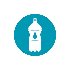 Sticker - drinks plastic bottle water cold fresh liquid blue block style icon