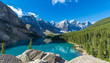 Moraine Lake in Banff National Park in the Canadian Rockies near Lake Louise, Alberta, Canada