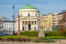 XIX Century St. Alexander’s Church - Kosciol Sw. Aleksandra - On The Three Crosses Square In Historic City Center Of Warsaw, Poland