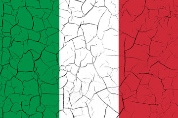 Poster -  flag of italywith texture. template for design