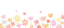 Draw Vector Banner Beauty Flower For Spring Season.