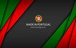 Made in Portugal, modern vector background with Portuguese colors, overlayed sheets of paper in Portuguese colors, abstract widescreen background