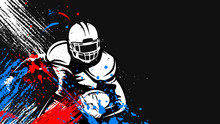 American Football Player. Quarterback Isolated On White. Super Bowl Sport Theme Vector Illustration.