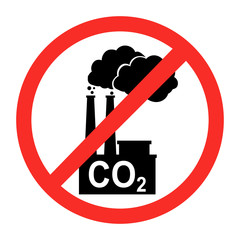 industrial factory icon with the text CO2