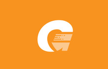 Orange White Alphabet G Letter Logo Design Icon For Company And Business