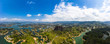 Aerial Panoramic view landscape of the Rock of Guatape, Piedra Del Penol, Colombia.