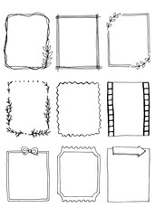 Sticker - doodle frames set. Vector illustration