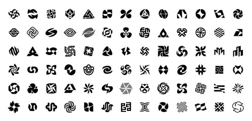  - abstract logos collection. geometrical abstract logos. isolated on white background