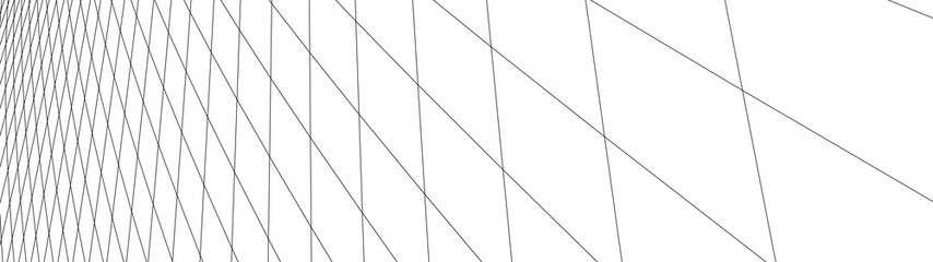 Poster - Vector perspective grid. Detailed lines forming an abstract background