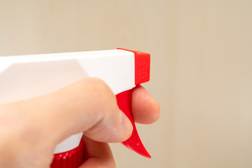 Wall Mural - Protective face mask and sanitizer gel dispenser on white background, against Novel coronavirus (2019-nCoV) or Wuhan coronavirus and Influenza. Antiseptic, Hygiene and Healthcare concept