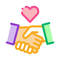 Poster - Lovely Handshake Icon Vector. Outline Lovely Handshake Sign. Isolated Contour Symbol Illustration
