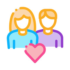Poster - Loving Family Icon Vector. Outline Loving Family Sign. Isolated Contour Symbol Illustration