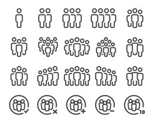 People And Population Thin Line Icon Set,vector And Illustration