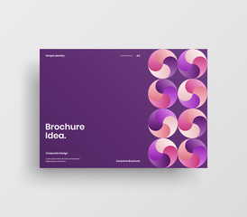 Creative business presentation vector A4 horizontal orientation front page mock up. Modern corporate report cover abstract geometric illustration design layout. Company identity brochure template.