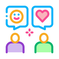 Poster - Human Lovely Talk Icon Vector. Outline Human Lovely Talk Sign. Isolated Contour Symbol Illustration