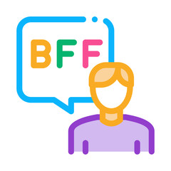Poster - Human Talking Bff Icon Vector. Outline Human Talking Bff Sign. Isolated Contour Symbol Illustration
