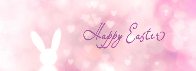 Wall Mural - beautiful easter background - banner with easter bunny and text - happy easter