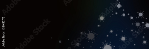 Coronavirus cells on the black background. Headline. Tableau sur Toile