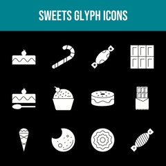 Poster - Sweets glyph icon set